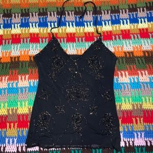Black, Halter top with beads size: M